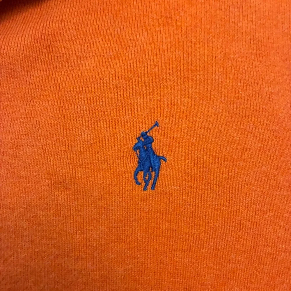 Polo Ralph‎ Lauren Mens Orange Sz.XL 1/4 Zip Sweater Pullover Preppy Holidays